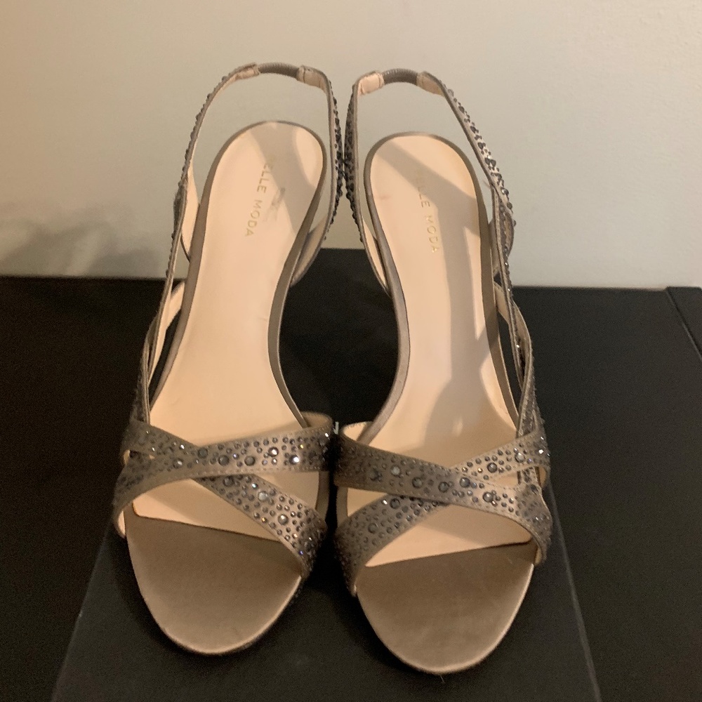 Gray Low Heel Sandal